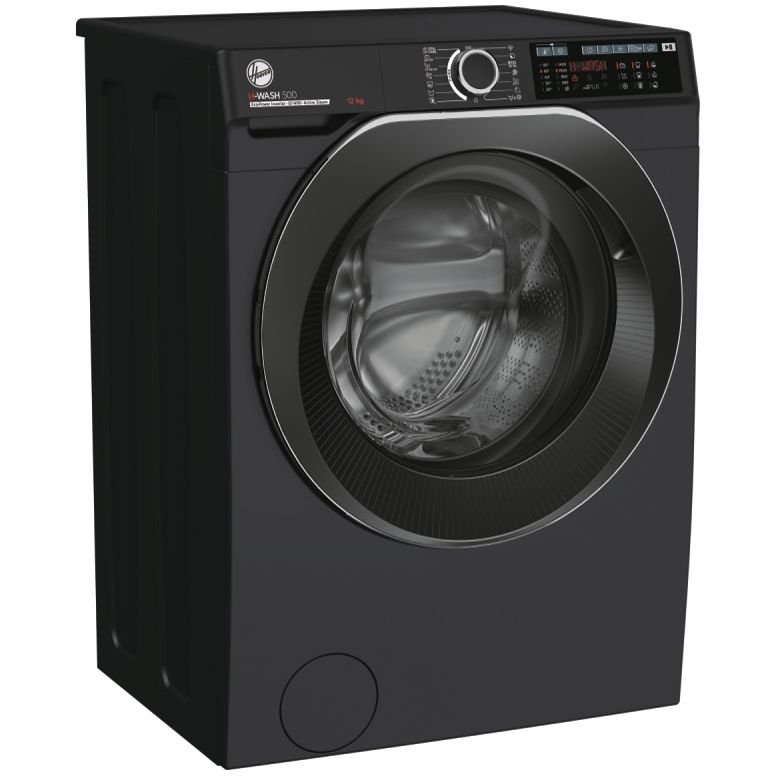Hoover HW 412AMBCB/1-80 Washing Machine, 12kg, 1400 Spin, Black, A Rated