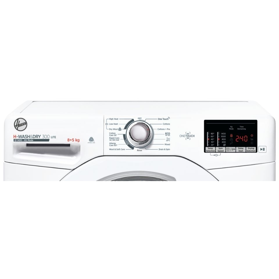 Hoover H3D 4852DE/1-80 Washer Dryer, 8kg/5kg, 1400 Spin, White, E Rated