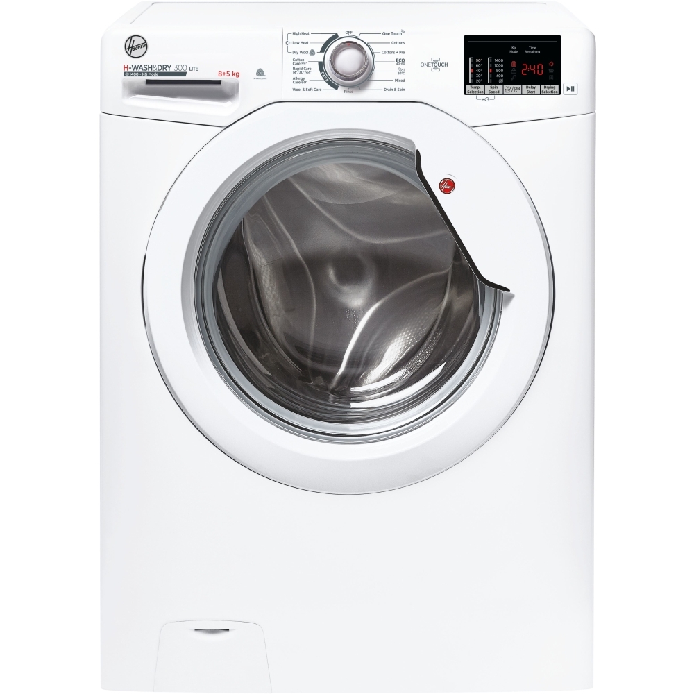 Hoover H3D 4852DE/1-80 Washer Dryer, 8kg/5kg, 1400 Spin, White, E Rated