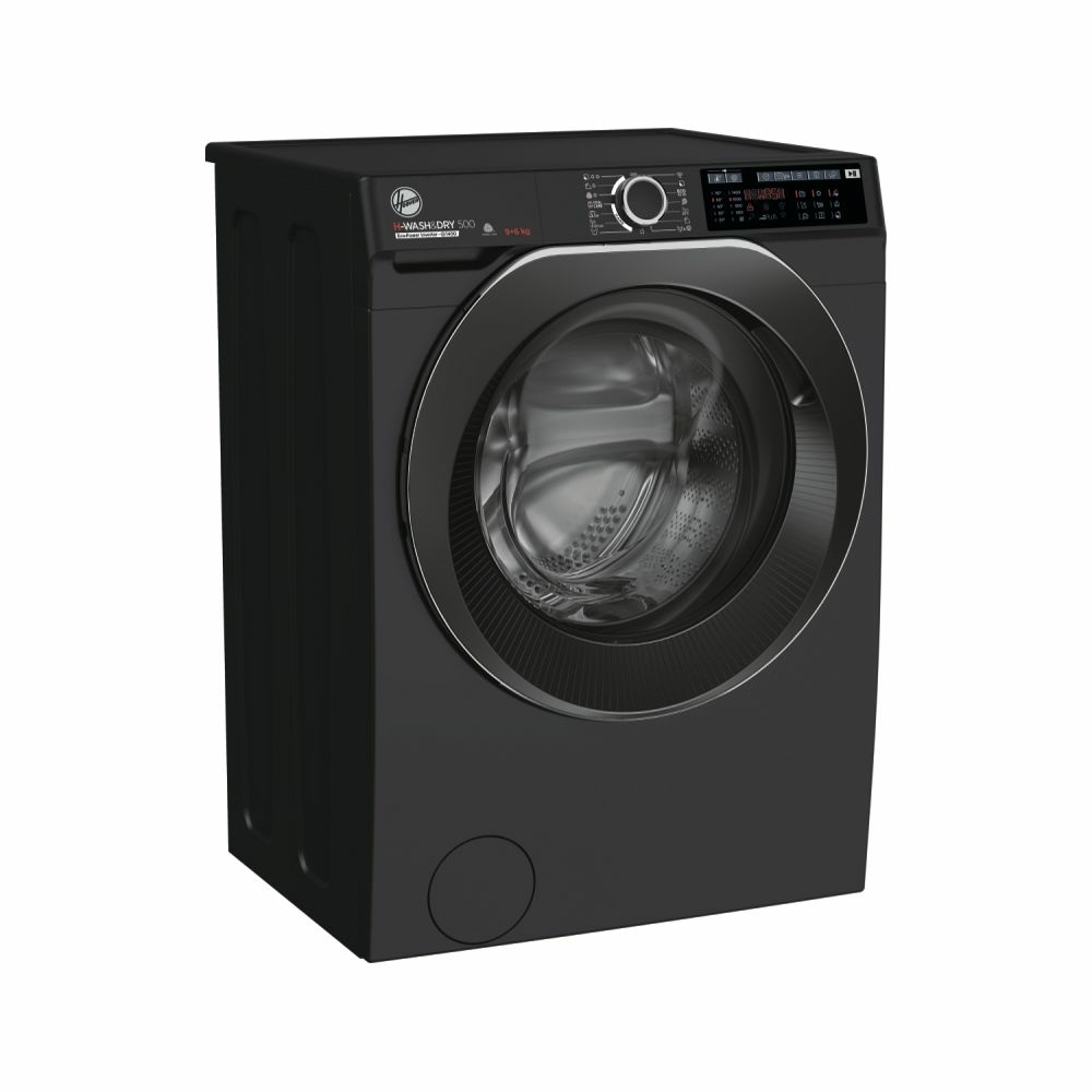 Hoover HD 496AMBCB/1-80 Washer Dryer, 9kg/6kg, 1400 Spin, Black, D Rated