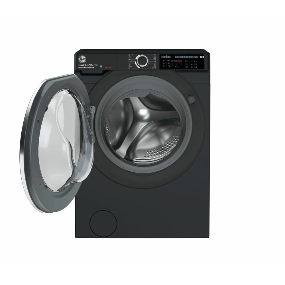 Hoover HD 496AMBCB/1-80 Washer Dryer, 9kg/6kg, 1400 Spin, Black, D Rated