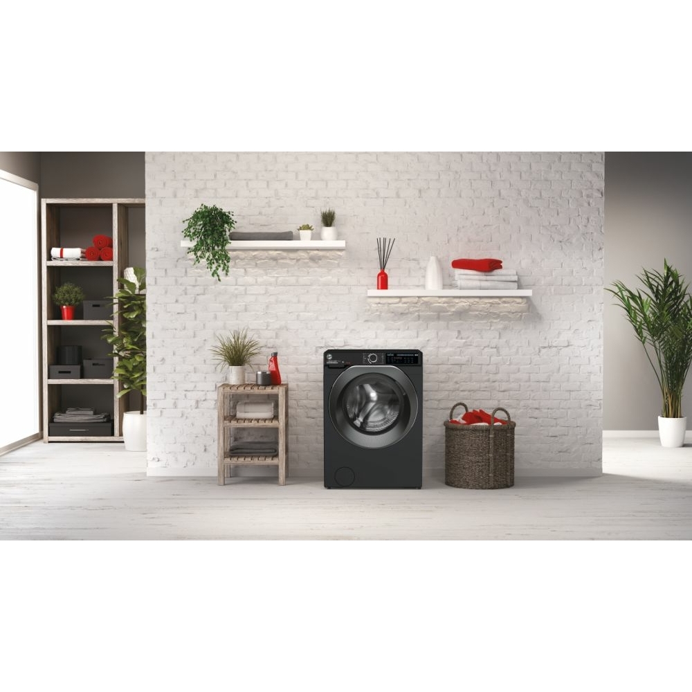 Hoover HD 496AMBCB/1-80 Washer Dryer, 9kg/6kg, 1400 Spin, Black, D Rated