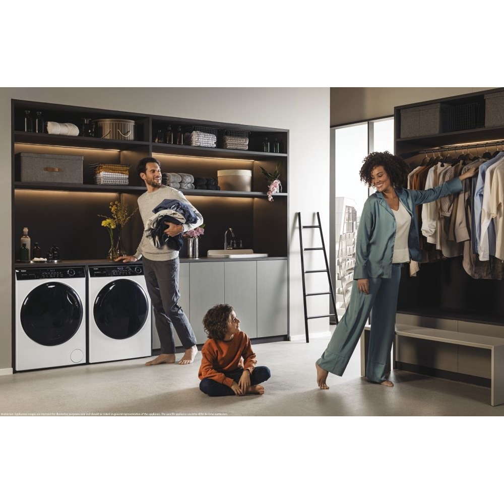 Haier HW90-B14959U1-UK Washing Machine, 9kg, 1400 Spin, White, A Rated