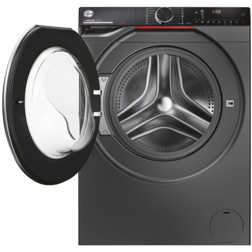 Hoover H7W 69MBCR Washing Machine, Graphite Grey, 9kg, 1600 Spin, A Rated