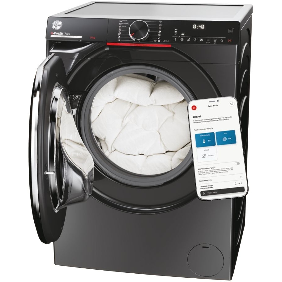 Hoover H7W 69MBCR Washing Machine, Graphite Grey, 9kg, 1600 Spin, A Rated