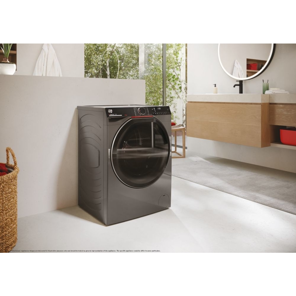 Hoover H7W 69MBCR Washing Machine, Graphite Grey, 9kg, 1600 Spin, A Rated