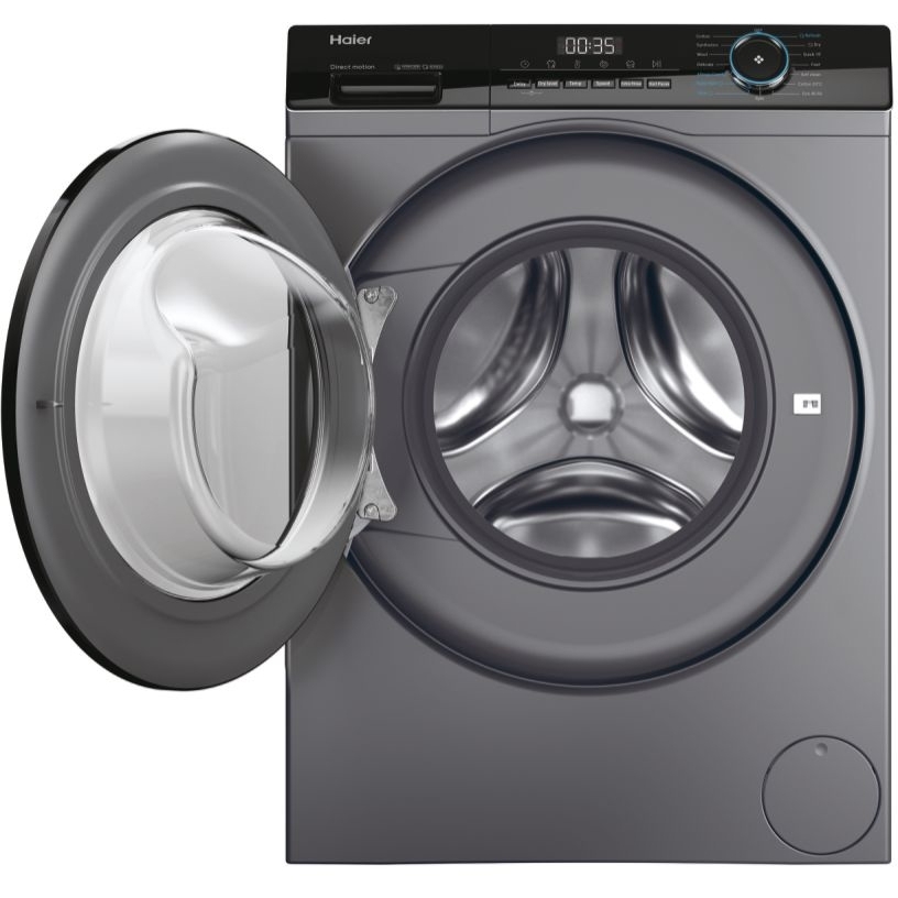 Haier HWD90-B14939S8 Washer Dryer, 9kg/6kg, 1400 Spin, Grey, D Rated