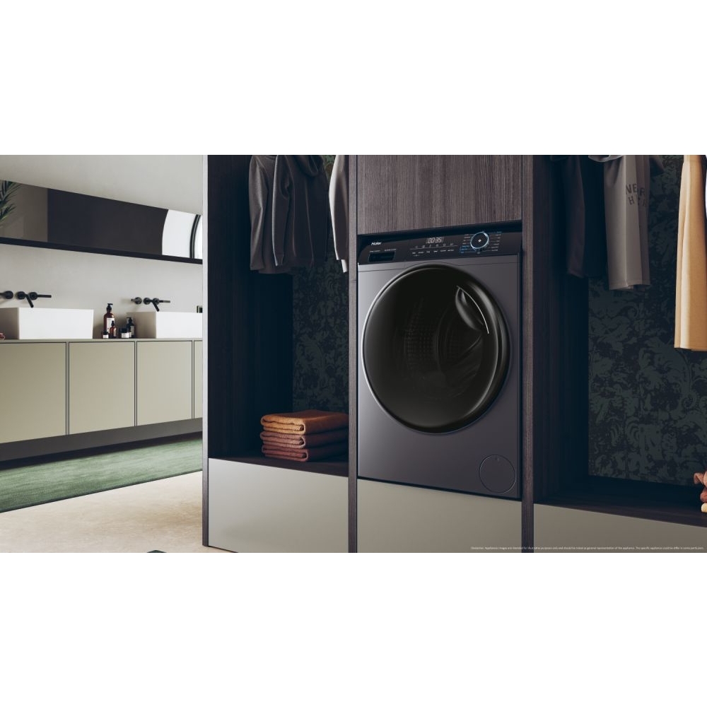 Haier HWD90-B14939S8 Washer Dryer, 9kg/6kg, 1400 Spin, Grey, D Rated