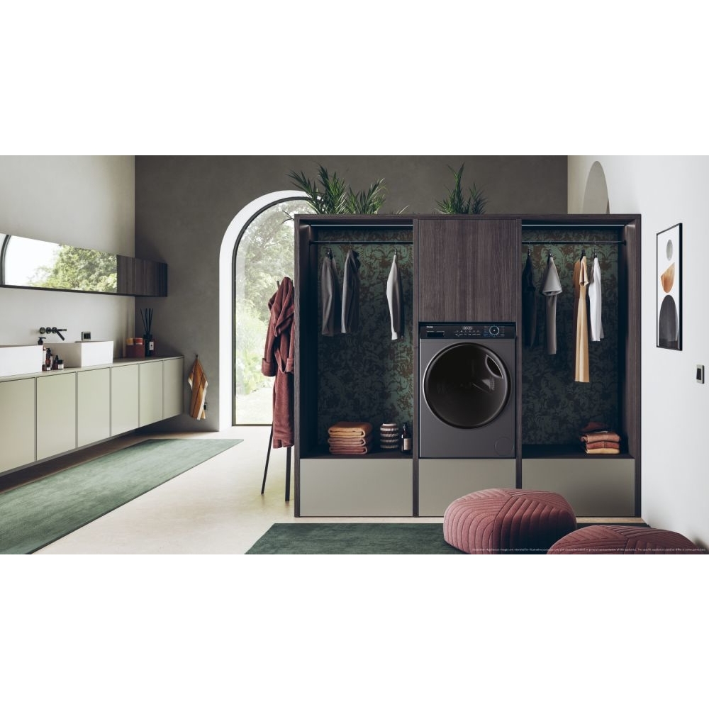 Haier HWD90-B14939S8 Washer Dryer, 9kg/6kg, 1400 Spin, Grey, D Rated