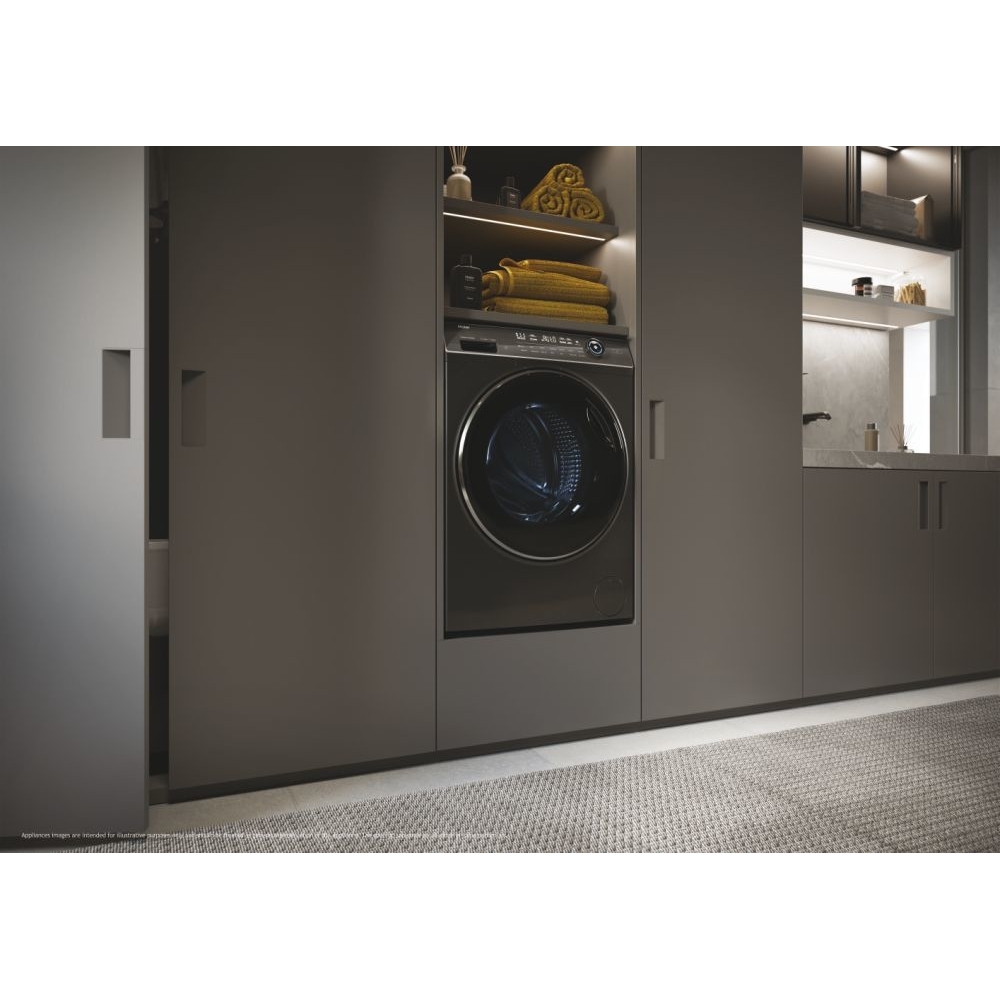 Haier HW10GBD14979SUUK Washing Machine, 10kg, 1400 Spin, Grey, A Rated