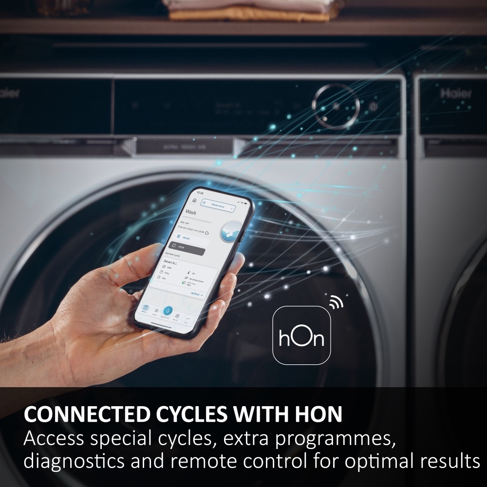 Haier HW10GBD14979SUUK Washing Machine, 10kg, 1400 Spin, Grey, A Rated