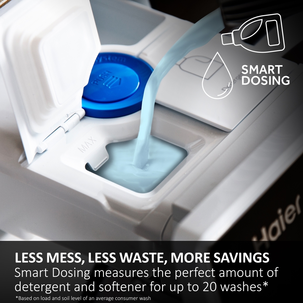 Haier HW10GBD14979SUUK Washing Machine, 10kg, 1400 Spin, Grey, A Rated