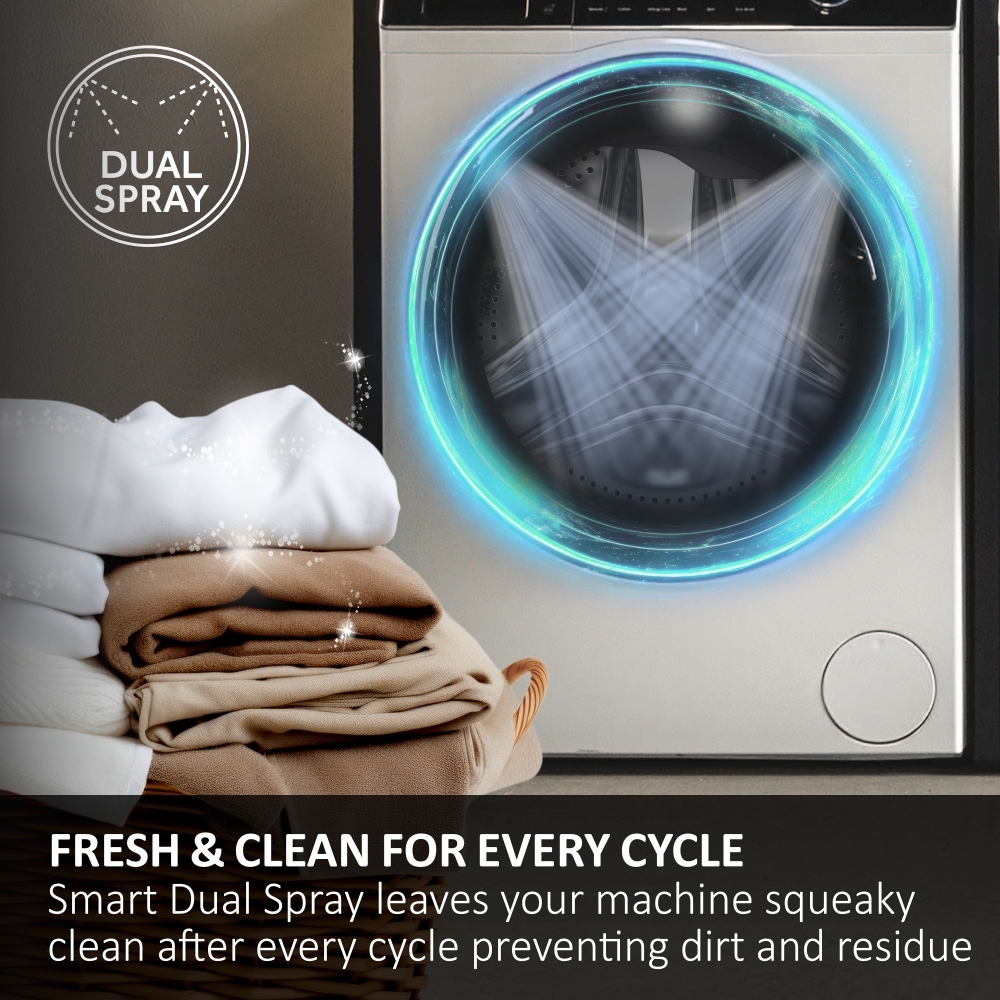 Haier HW10GBD14979SUUK Washing Machine, 10kg, 1400 Spin, Grey, A Rated