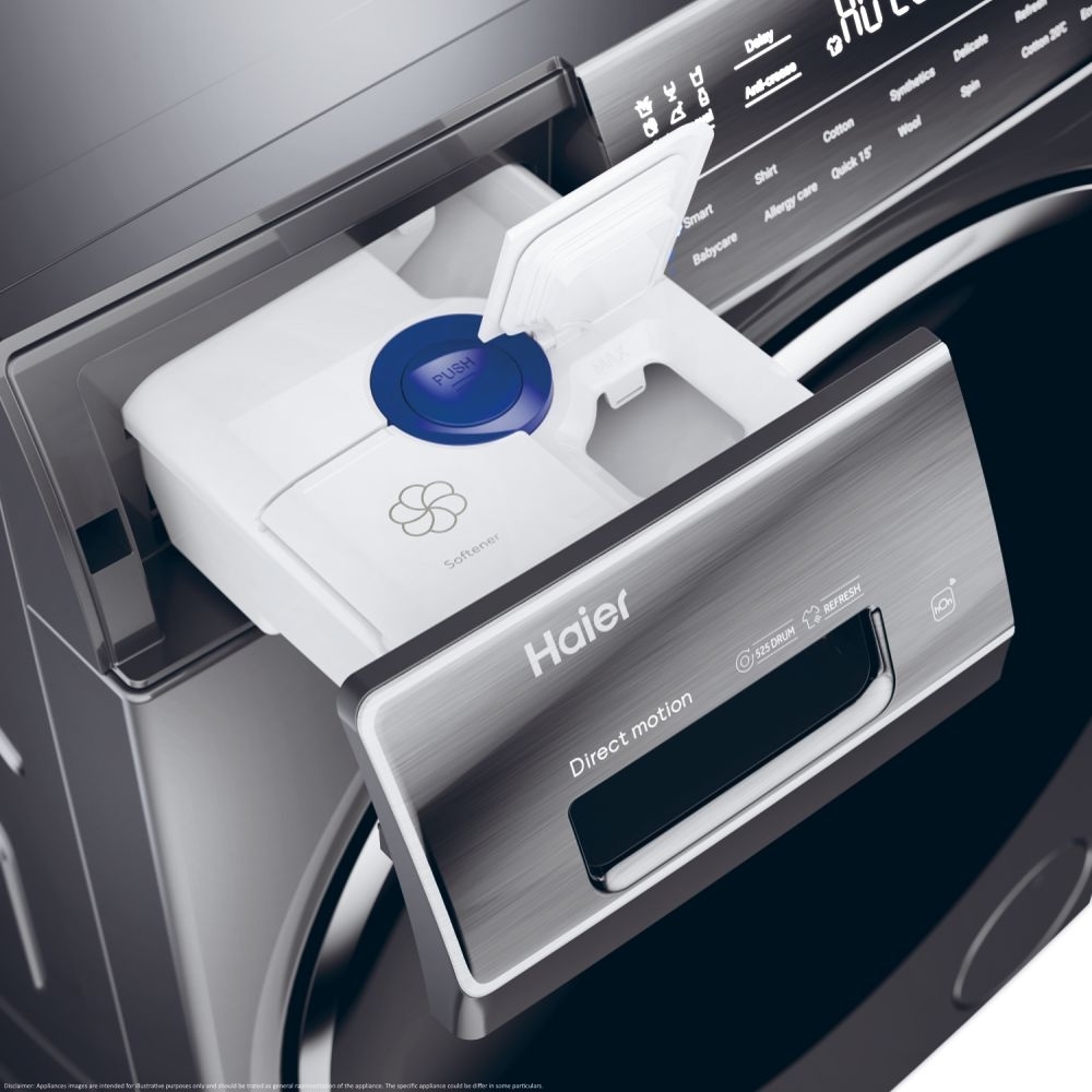 Haier HW10GBD14979SUUK Washing Machine, 10kg, 1400 Spin, Grey, A Rated