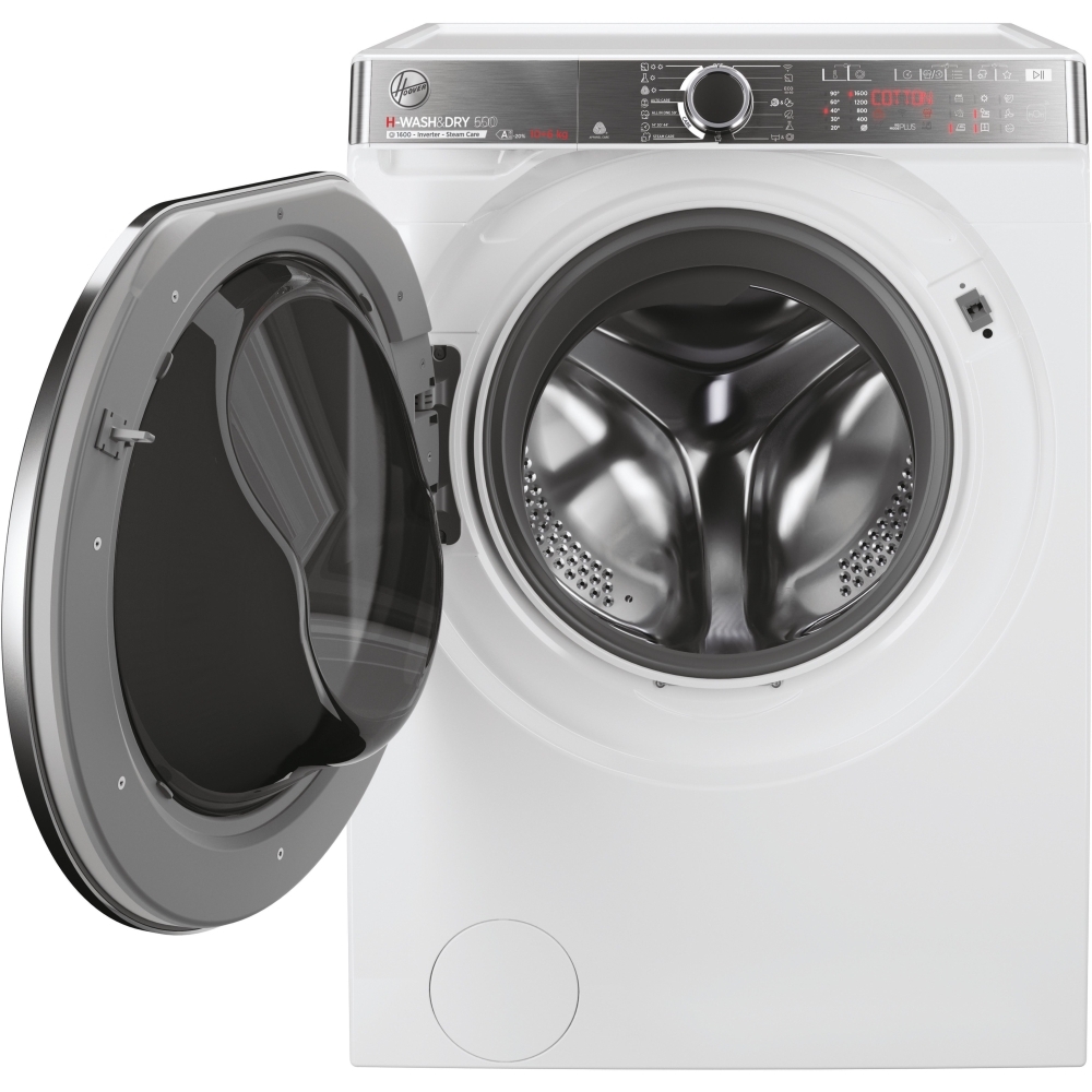 Hoover H6DPB6106MBC8-80 Washer Dryer, 10kg/6kg, 1600 Spin, White, D Rated