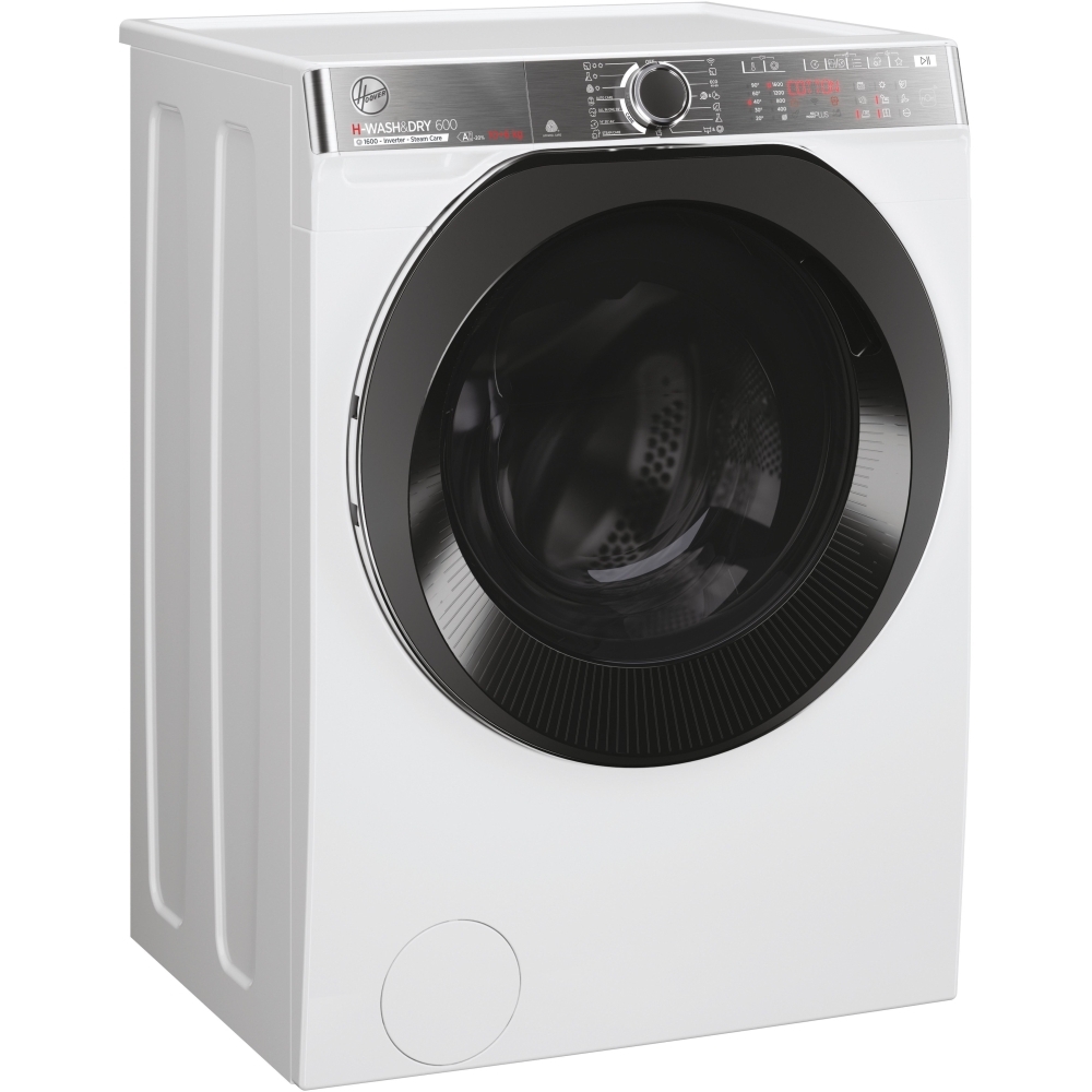 Hoover H6DPB6106MBC8-80 Washer Dryer, 10kg/6kg, 1600 Spin, White, D Rated