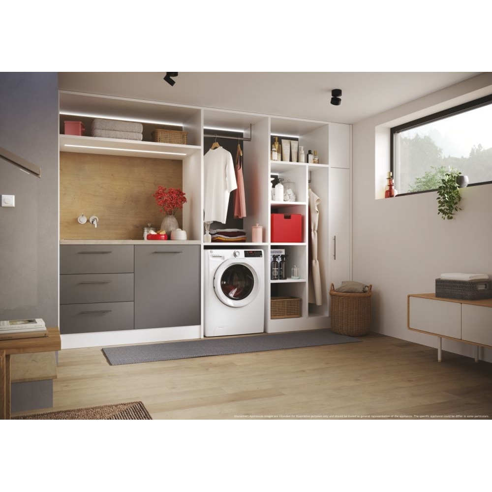 Hoover H3WPS486TAM6-80 Washing Machine, 8kg, 1400 Spin, White, A Rated