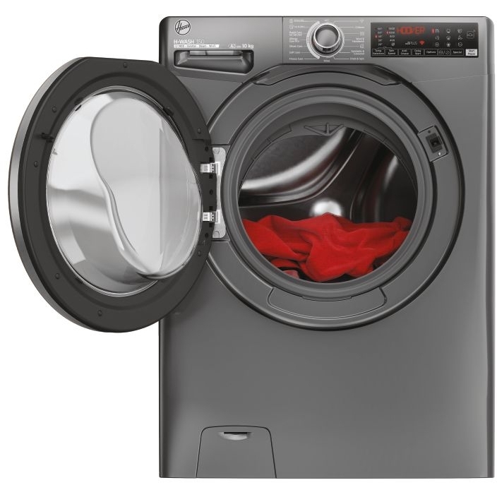 Hoover H3WPS4106TRR6-80 Washing Machine, 10kg, 1400 Spin, Grey, A Rated