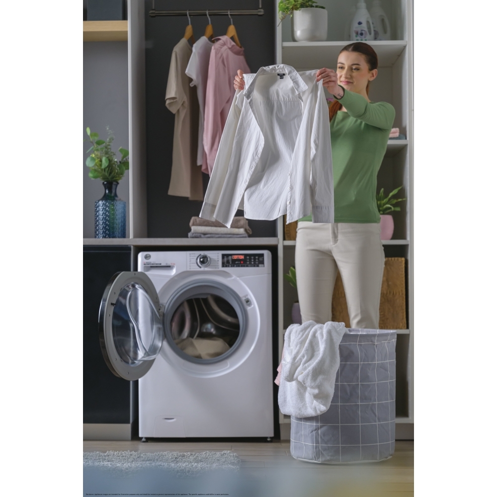 Hoover H3WPS496TAMB6-80 Washing Machine, 9kg, 1400 Spin, White, A Rated
