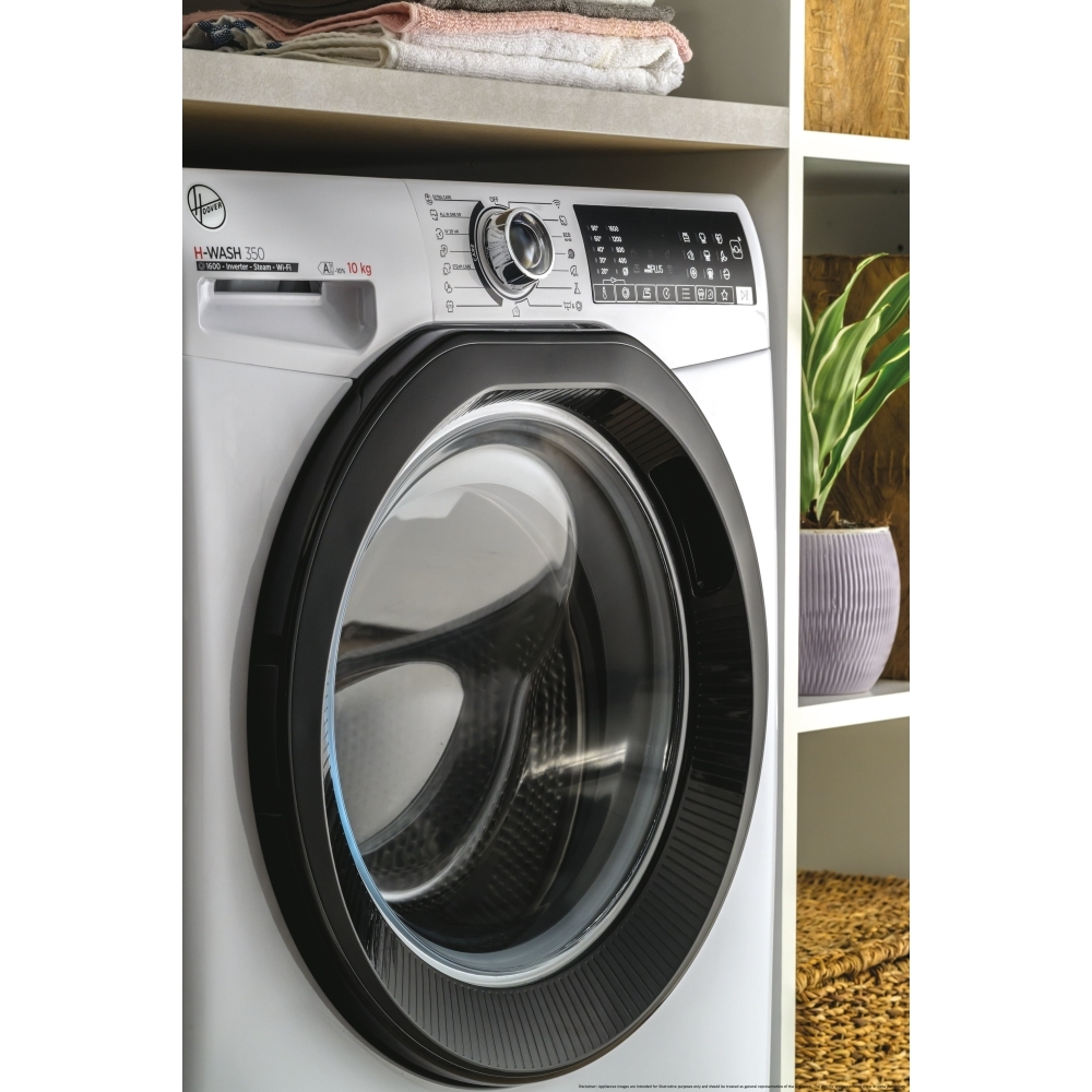 Hoover H3WPS496TAMB6-80 Washing Machine, 9kg, 1400 Spin, White, A Rated
