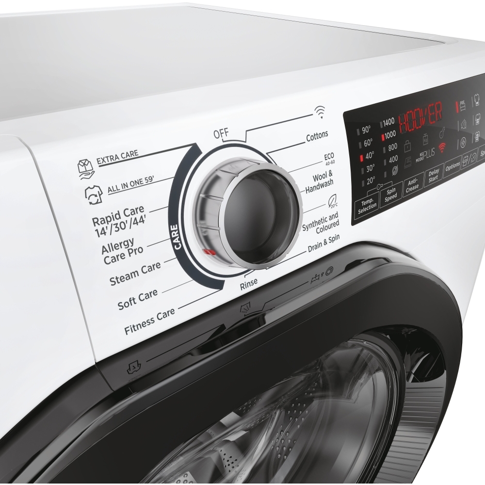 Hoover H3WPS496TAMB6-80 Washing Machine, 9kg, 1400 Spin, White, A Rated