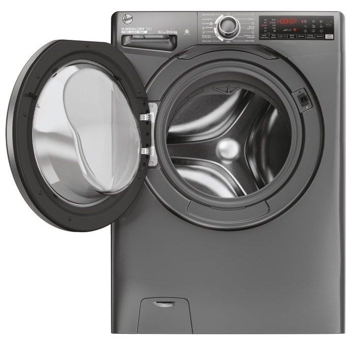 Hoover H3DPS4966TAMRR80 Washer Dryer, 9kg/6kg, 1400 Spin, Grey, E Rated
