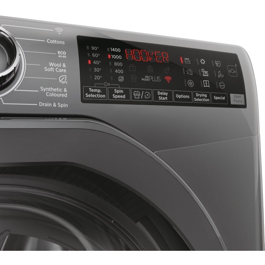 Hoover H3DPS4966TAMRR80 Washer Dryer, 9kg/6kg, 1400 Spin, Grey, E Rated