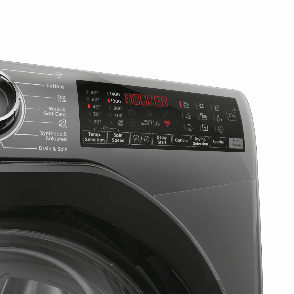 Hoover H3DPS4966TAMBR80 Washer Dryer, 9kg, 1400 Spin, Grey, A 
