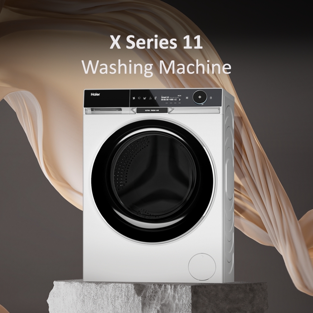 Haier HW110-BD14397UUK Washing Machine, 11kg, 1400 Spin, White, A Rated