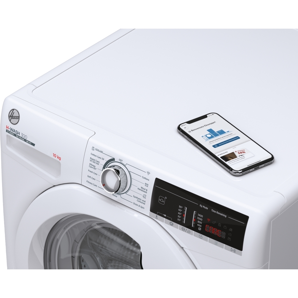 Hoover H3WO4105TA4/1-80 Washing Machine, 10kg, 1400 Spin, White, B Rated
