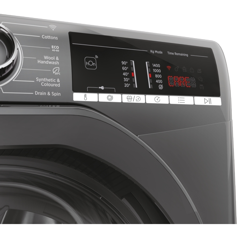 Hoover H3WO4105TARR4-80 Washing Machine, 10kg, 1400 Spin, Grey, B Rated