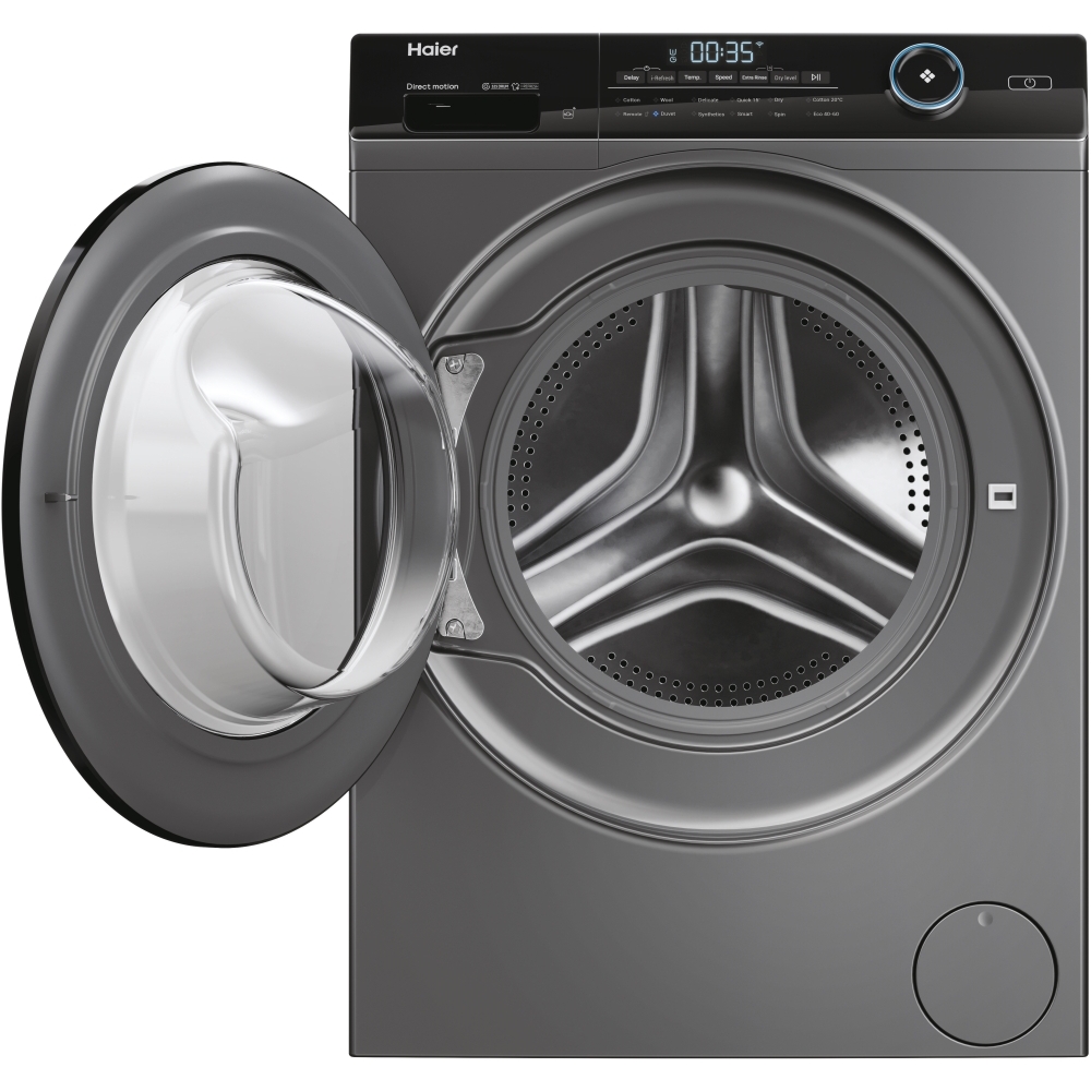 Haier HWD100B14959SNUK Washer Dryer, 10kg/6kg, 1400 Spin, Grey, A Rated