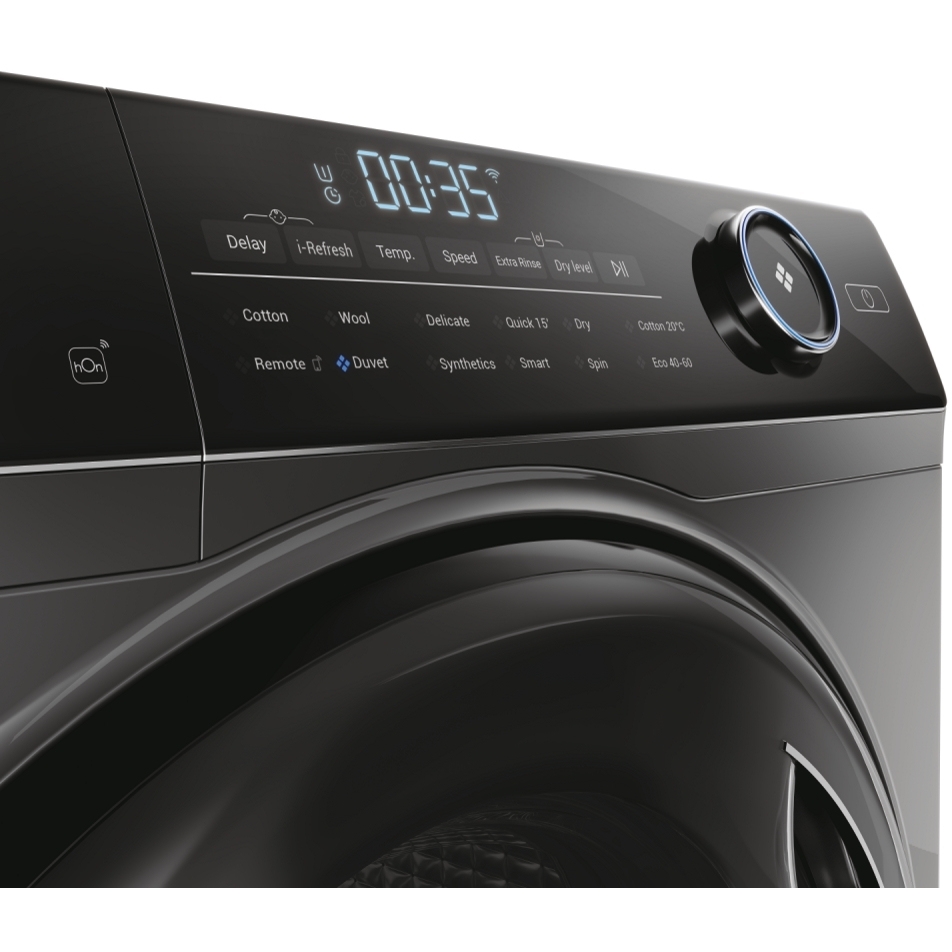Haier HWD90B14959S8NUK Washer Dryer, 9kg/6kg, 1400 Spin, Grey, D Rated