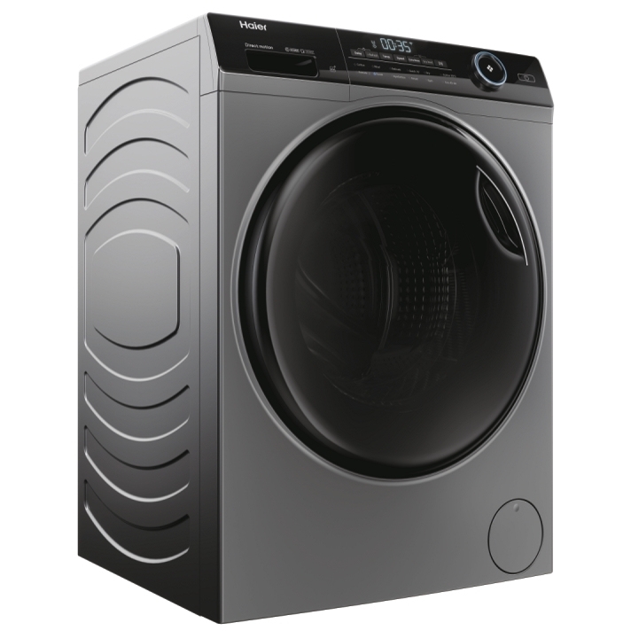 Haier HWD90B14959S8NUK Washer Dryer, 9kg/6kg, 1400 Spin, Grey, D Rated