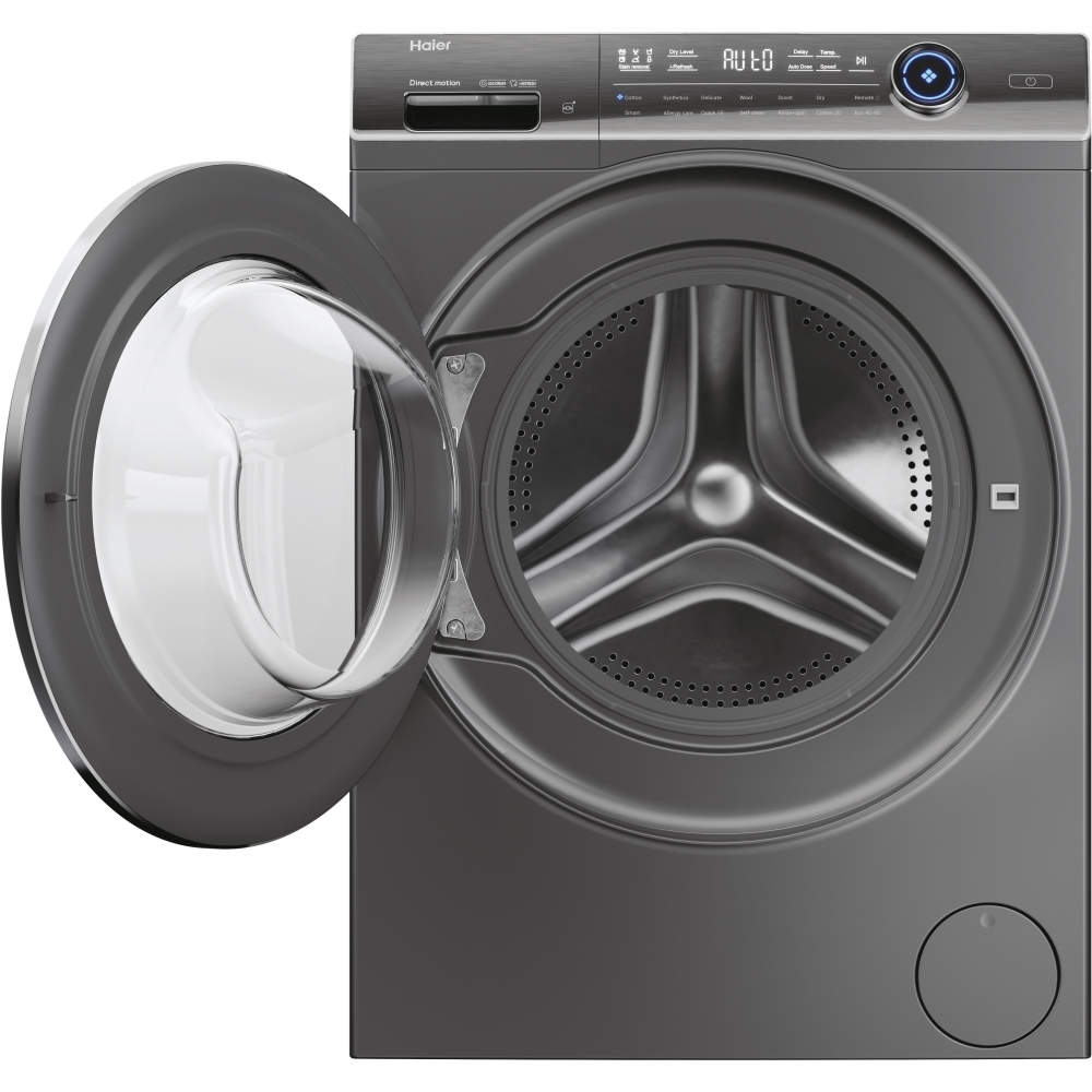 Haier HWD10BD14979SNUK I Pro Series 7+ Washer Dryer, 10kg/6kg, 1400 Spin, Grey, D Rated