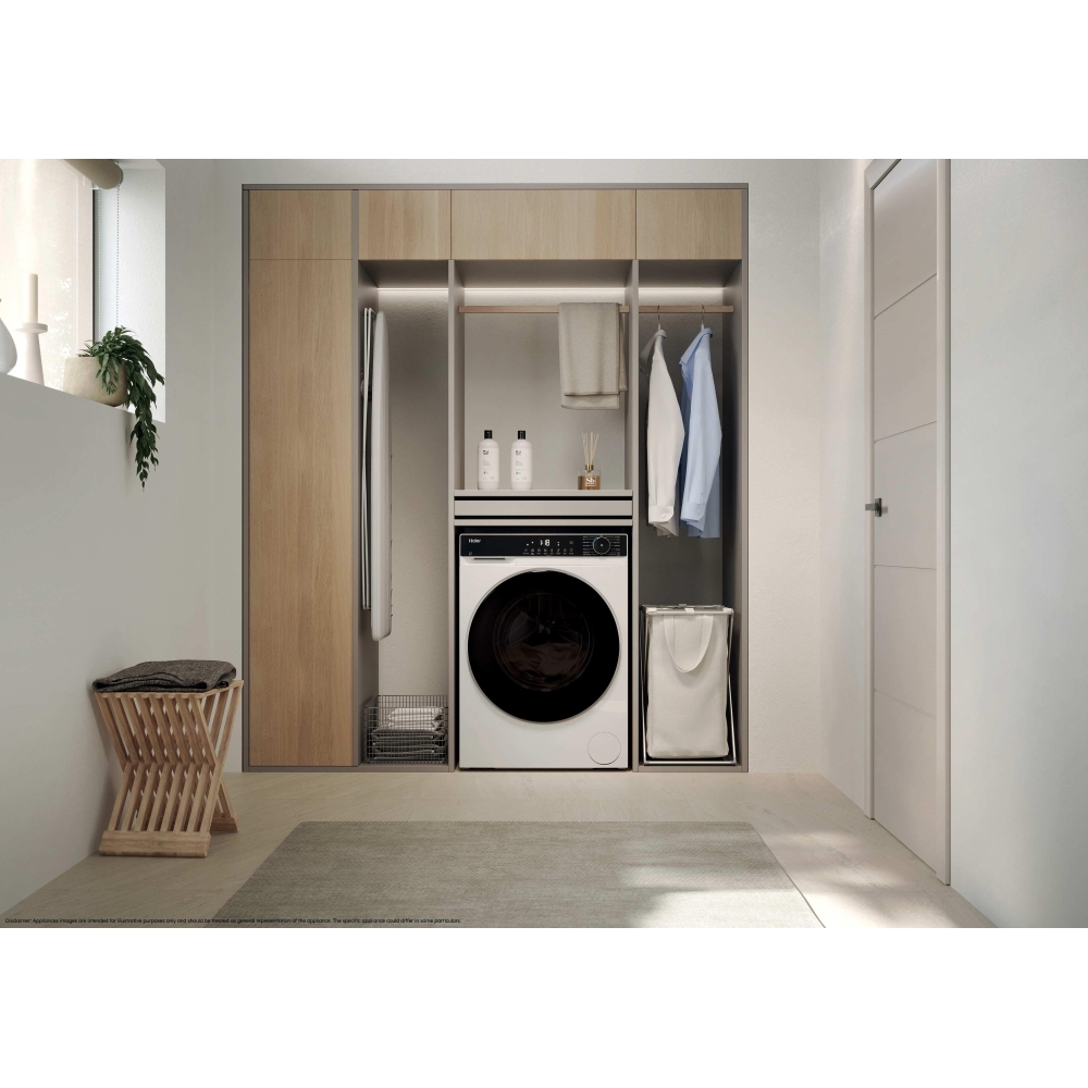 Haier HWD90BP14357TUUK Washer Dryer, 9kg/5kg, 1400 Spin, White, D Rated