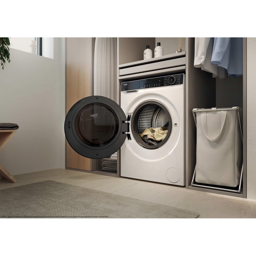 Haier HWD90BP14357TUUK Washer Dryer, 9kg/5kg, 1400 Spin, White, D Rated