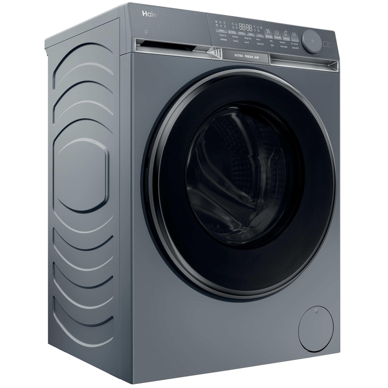 Haier HW100-B14387GUUK Washing Machine, 10kg, 1400 Spin, Grey, A Rated