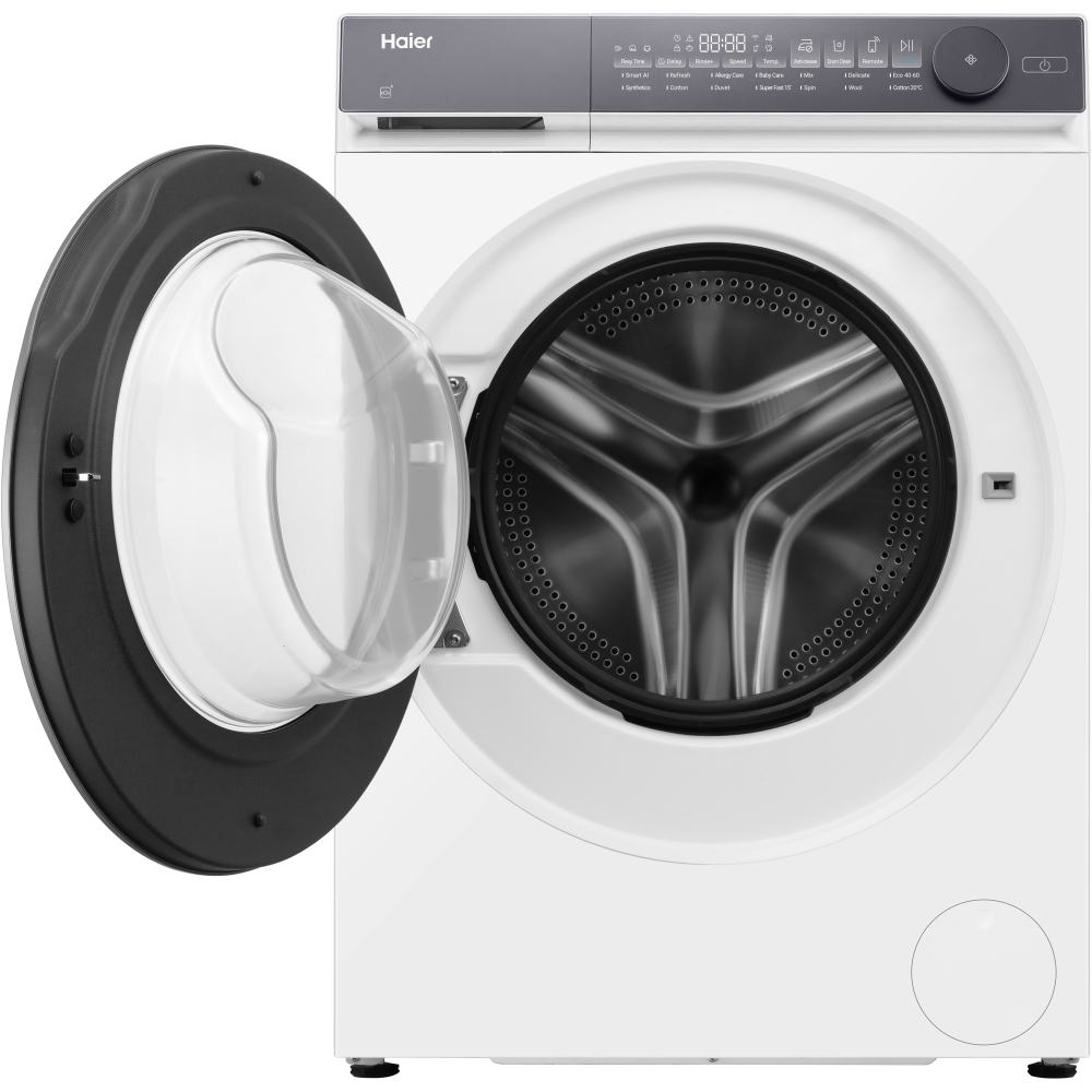 Haier HW100-B14367U-UK Washing Machine, 10kg, 1400 Spin, White, A Rated