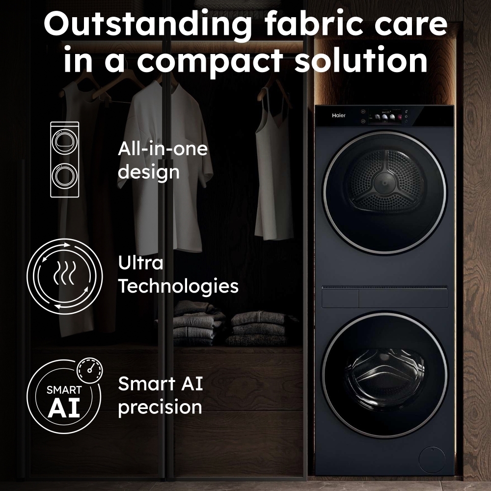 Haier CLC108-GNU1-UK Washer Dryer, 10kg/8kg, 1400 Spin, Grey, A Rated