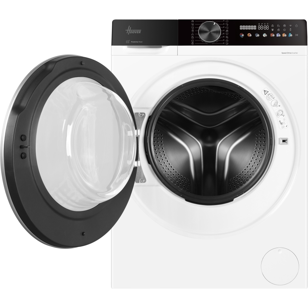 Hoover HBWR4106BL10UC80 Washer Dryer, 10kg/6kg, 1400 Spin, White, D Rated