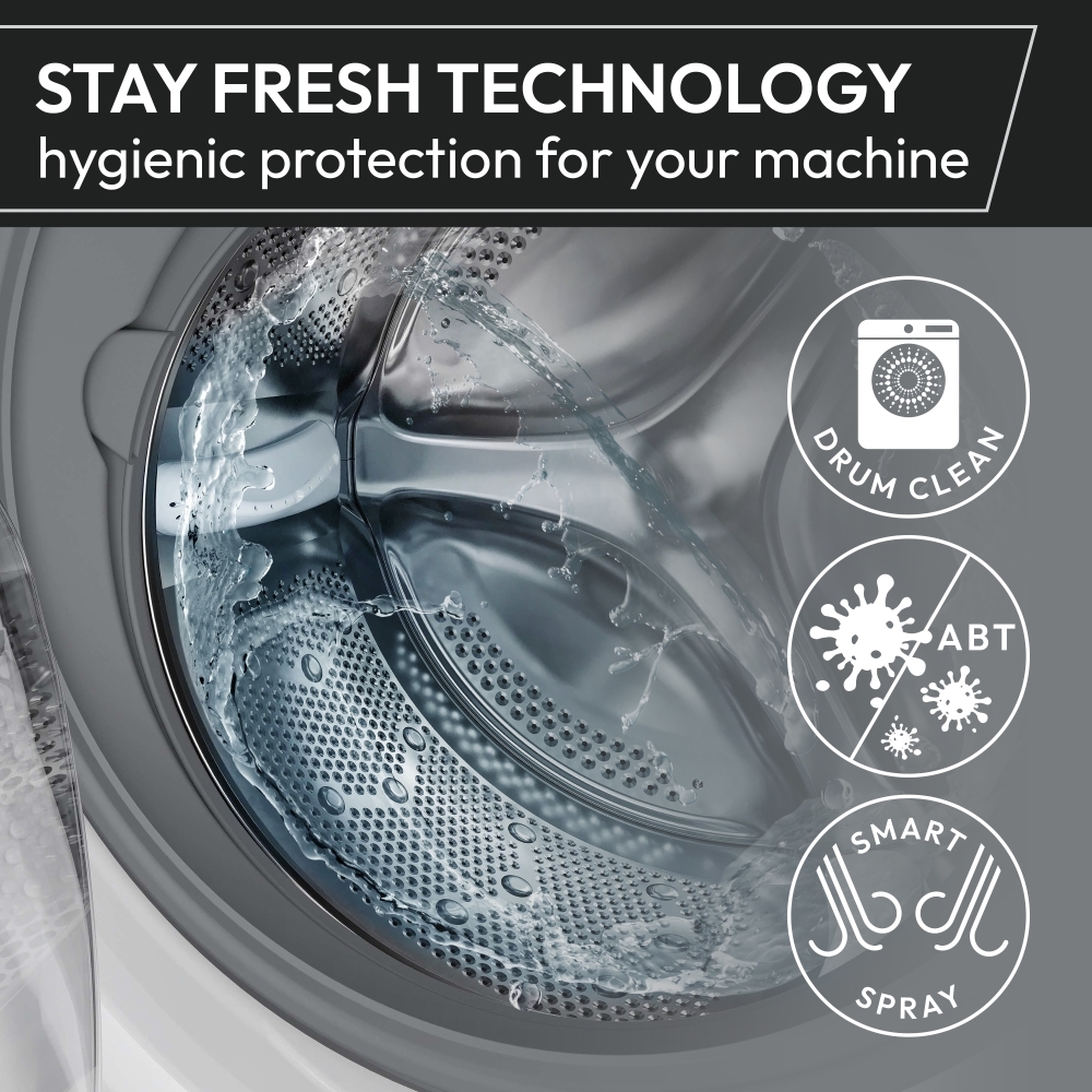 Hoover HBWR4106BL10UC80 Washer Dryer, 10kg/6kg, 1400 Spin, White, D Rated