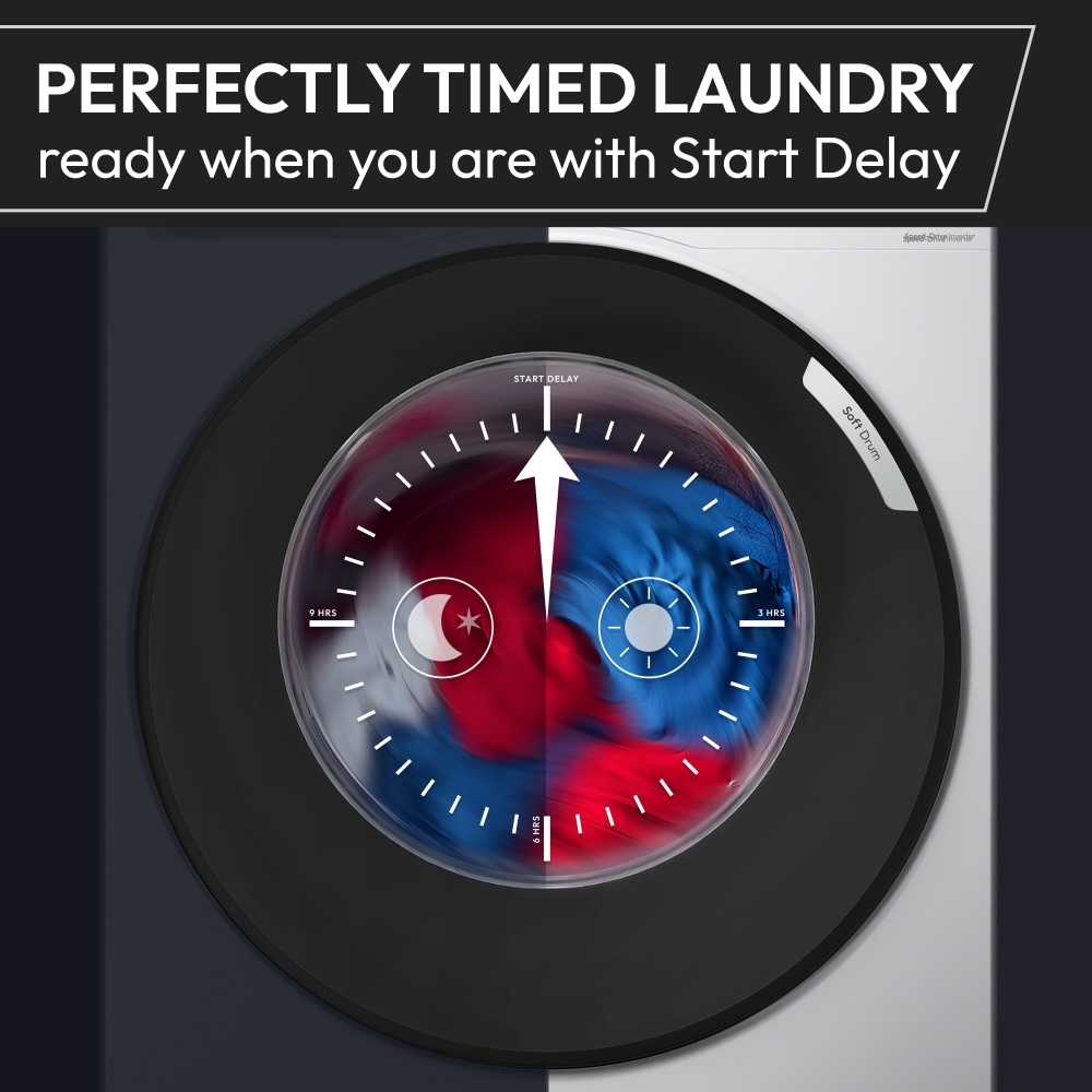 Hoover HBWR4106BL10UC80 Washer Dryer, 10kg/6kg, 1400 Spin, White, D Rated