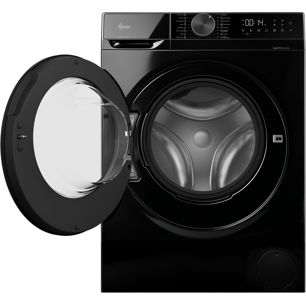Hoover HGD 48SB8BC-80 Washing Machine, 8kg, 1400 Spin, Black, A Rated