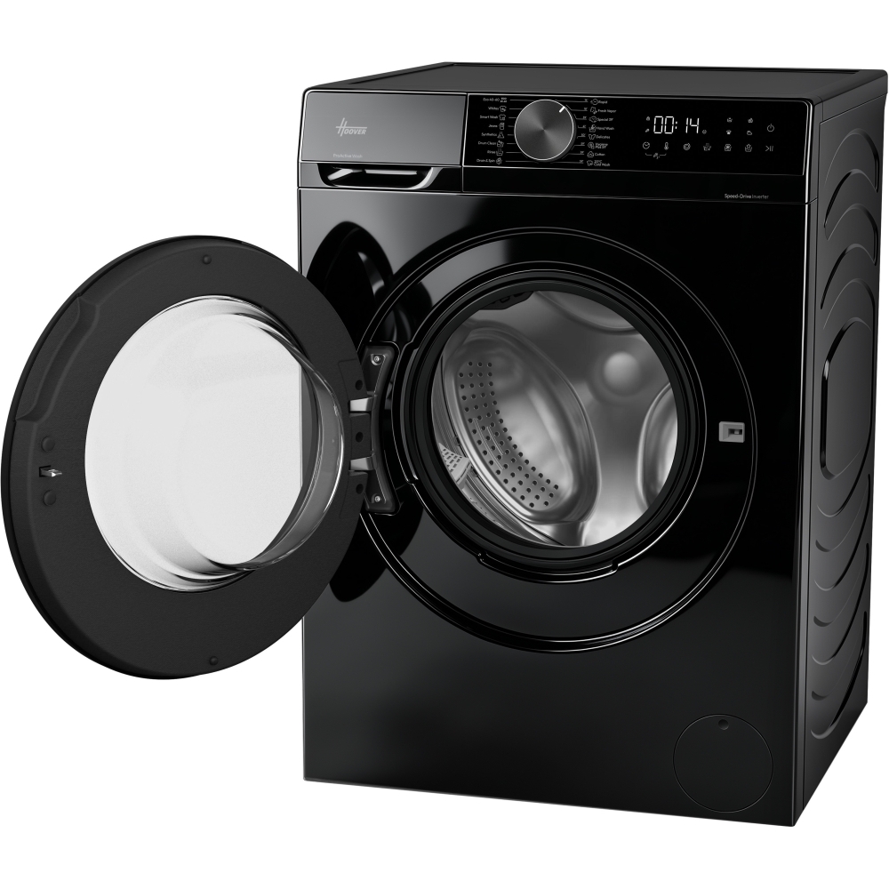 Hoover HGD 48SB8BC-80 Washing Machine, 8kg, 1400 Spin, Black, A Rated