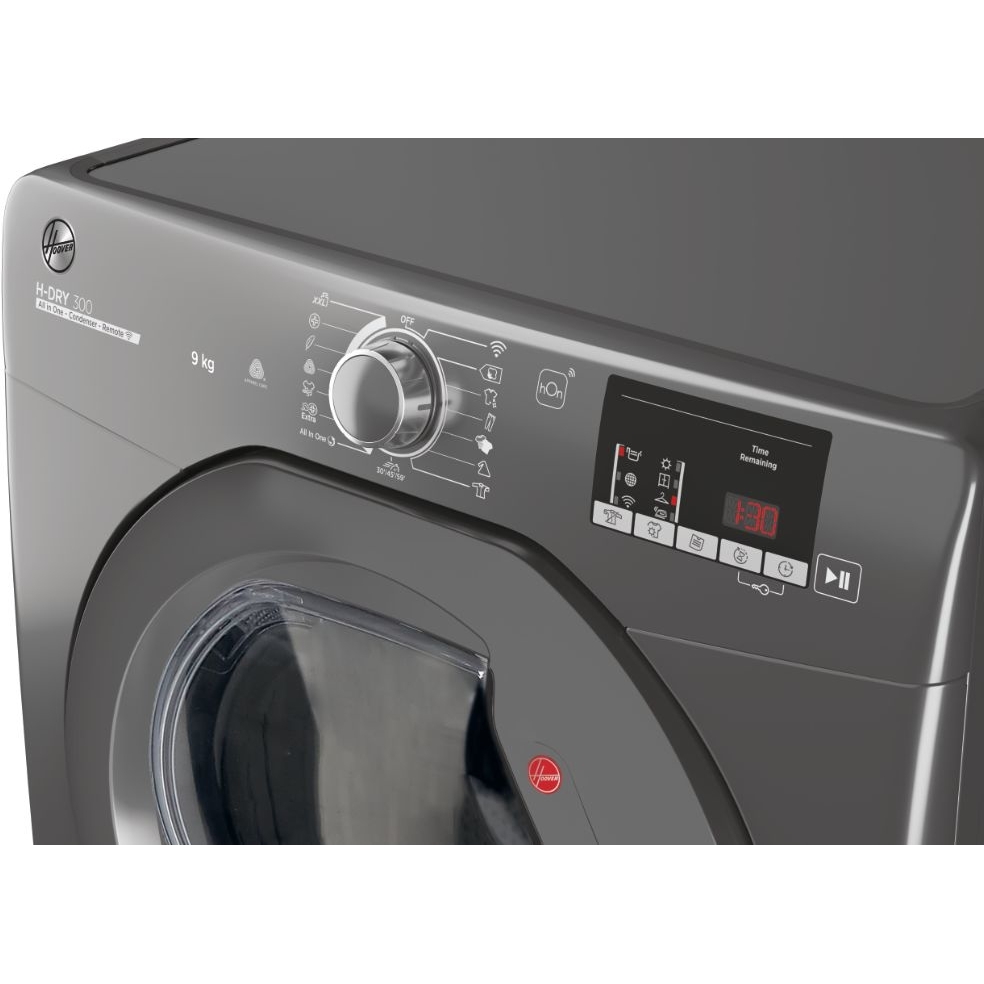 Hoover HLE C9DRGR-80 Condenser Tumble Dryer, 9kg, Grey, B Rated