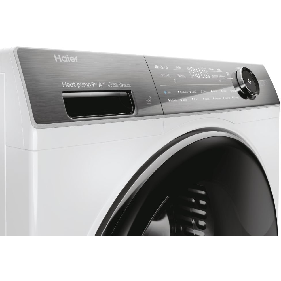 Haier HD90-A3Q979U1-UK Heat Pump Tumble Dryer, 9kg, White, A+++ Rated