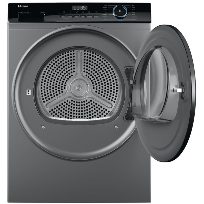 Haier HD100-A2939R Heat Pump Tumble Dryer, 10kg, Grey, A++ Rated