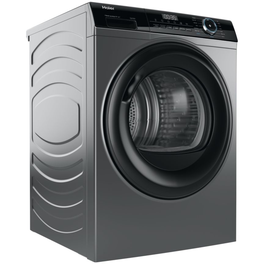 Haier HD100-A2939R Heat Pump Tumble Dryer, 10kg, Grey, A++ Rated