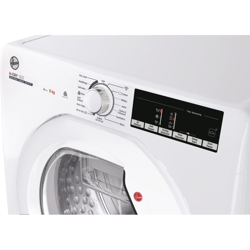 Hoover HLE H9A3TE-80/N Heat Pump Tumble Dryer, 9kg, White, A+++ Rated